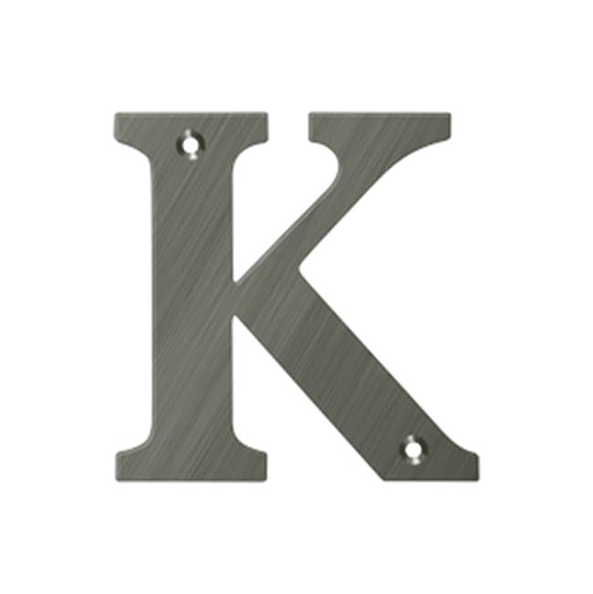 Deltana - 4'' Residential Letter K - Antique Nickel