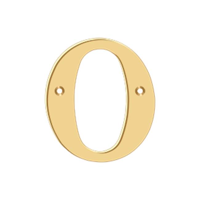 Deltana - 4'' Residential Letter O - PVD Polished Brass