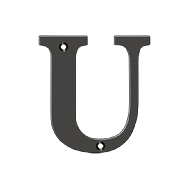 Deltana - 4'' Residential Letter U - Oil-rubbed Bronze