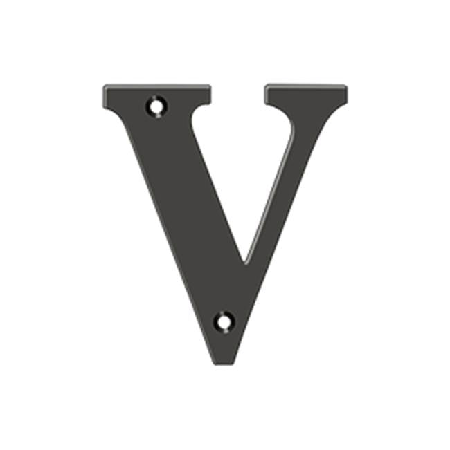 Deltana - 4'' Residential Letter V - Oil-rubbed Bronze