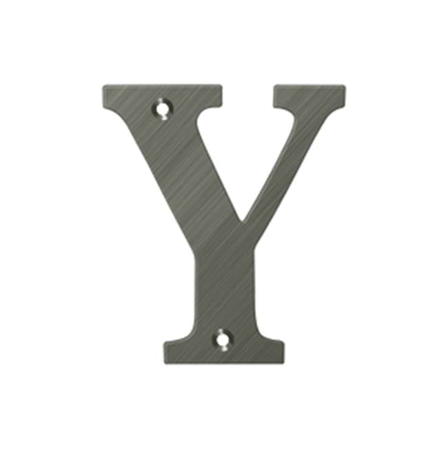 Deltana - 4'' Residential Letter Y - Antique Nickel