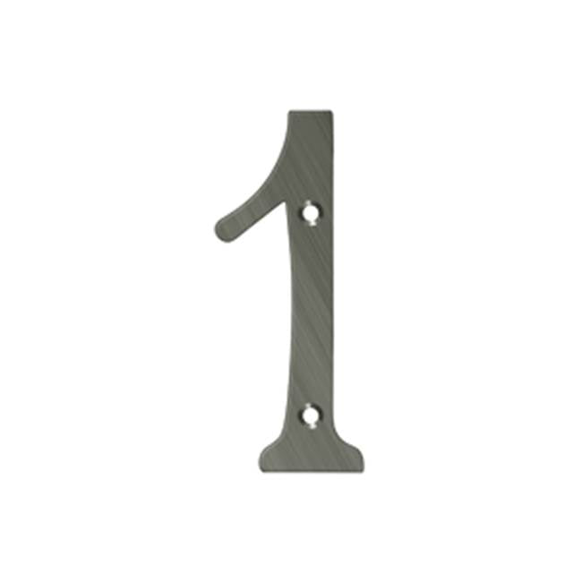 Deltana - 4'' Numbers, Solid Brass - Antique Nickel