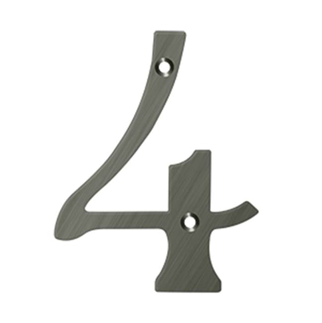 Deltana - 6'' Numbers, Solid Brass - Antique Nickel