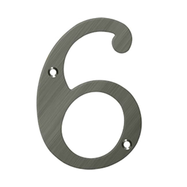 Deltana - 6'' Numbers, Solid Brass - Antique Nickel
