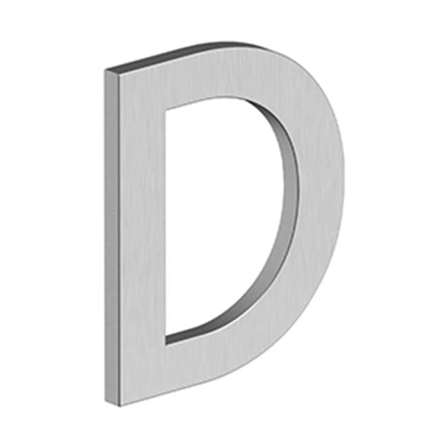 Deltana - 4'' LETTER D, B SERIES WITH RISERS, STAINLESS STEEL - Brushed Stainless