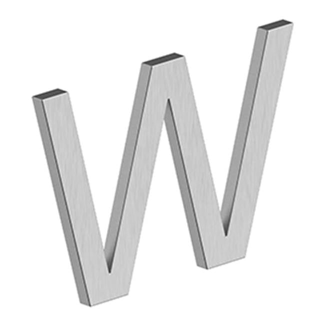 Deltana - 4'' LETTER W, E SERIES WITH RISERS, STAINLESS STEEL - Brushed Stainless
