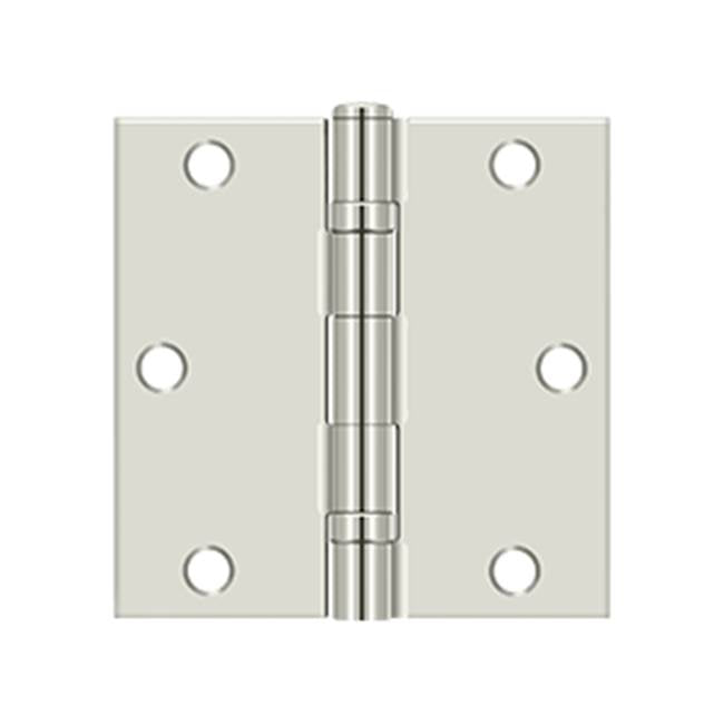 Deltana - 3-1/2'' x 3-1/2'' Square Hinge, Ball Bearing - Polished Nickel