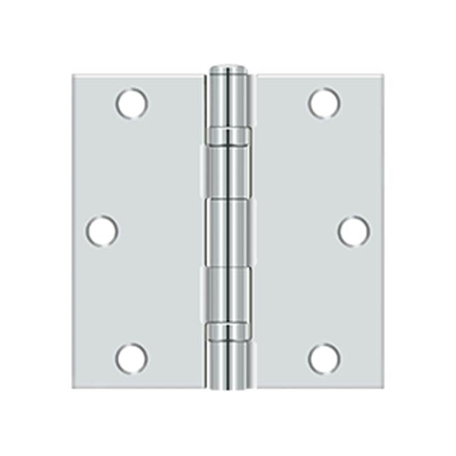 Deltana - 3-1/2'' x 3-1/2'' Square Hinge, Ball Bearing - Polished Chrome