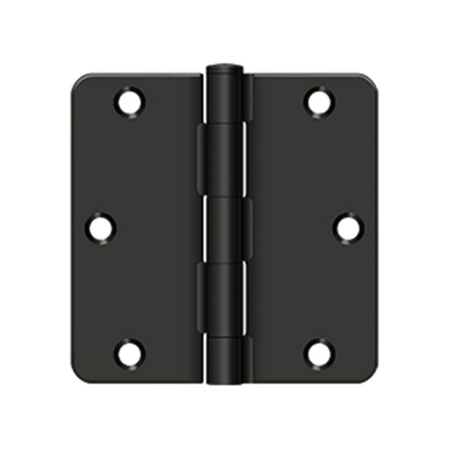 Deltana - 3-1/2'' x 3-1/2'' x 1/4'' Radius Hinge, Residential Thickness - Oil-rubbed Bronze