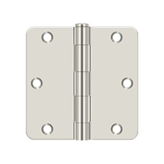 Deltana - 3-1/2'' x 3-1/2'' x 1/4'' Radius Hinge, Residential Thickness - Polished Nickel
