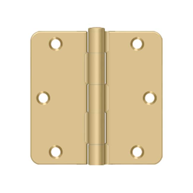 Deltana - 3-1/2'' x 3-1/2'' x 1/4'' Radius Hinge, Residential Thickness - Brushed Brass