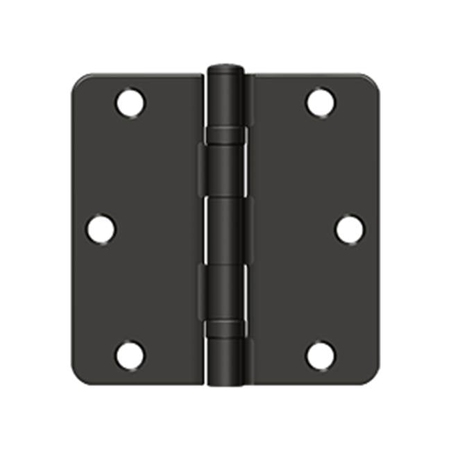 Deltana - 3-1/2'' x 3-1/2'' x 1/4'' Radius Hinge, Ball Bearing - Oil-rubbed Bronze