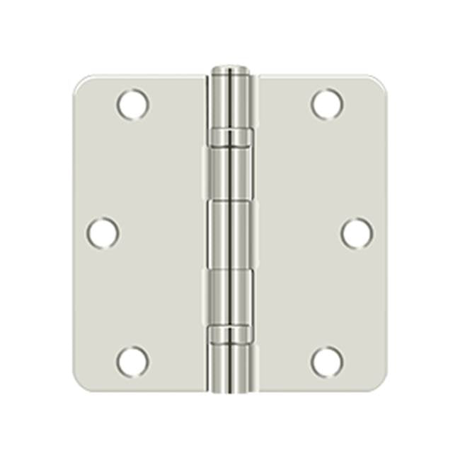 Deltana - 3-1/2'' x 3-1/2'' x 1/4'' Radius Hinge, Ball Bearing - Polished Nickel