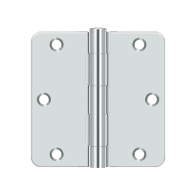 Deltana - 3-1/2'' x 3-1/2'' x 1/4'' Radius Hinge, Residential Thickness - Polished Chrome