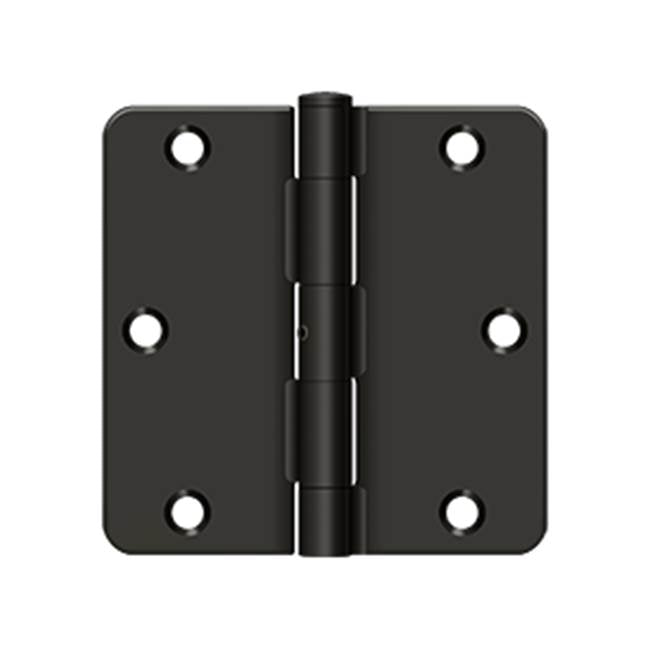 Deltana - 3-1/2'' x 3-1/2'' x 1/4'' Radius Hinge, Residential Thickness - Oil-rubbed Bronze