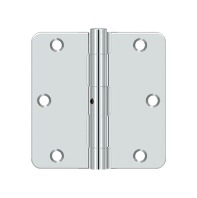 Deltana - 3-1/2'' x 3-1/2'' x 1/4'' Radius Hinge, Residential Thickness - Polished Chrome