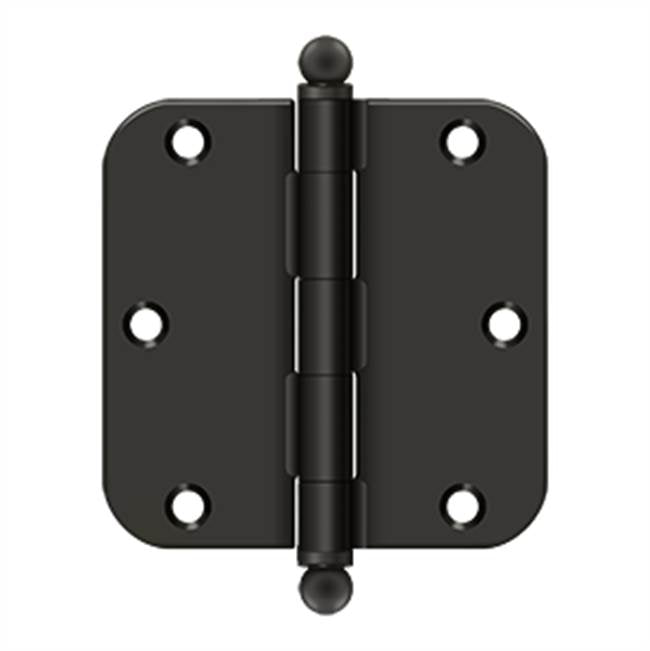Deltana - 3-1/2'' x 3-1/2'' x 5/8'' Radius Hinge, w/ Ball Tips - Oil-rubbed Bronze