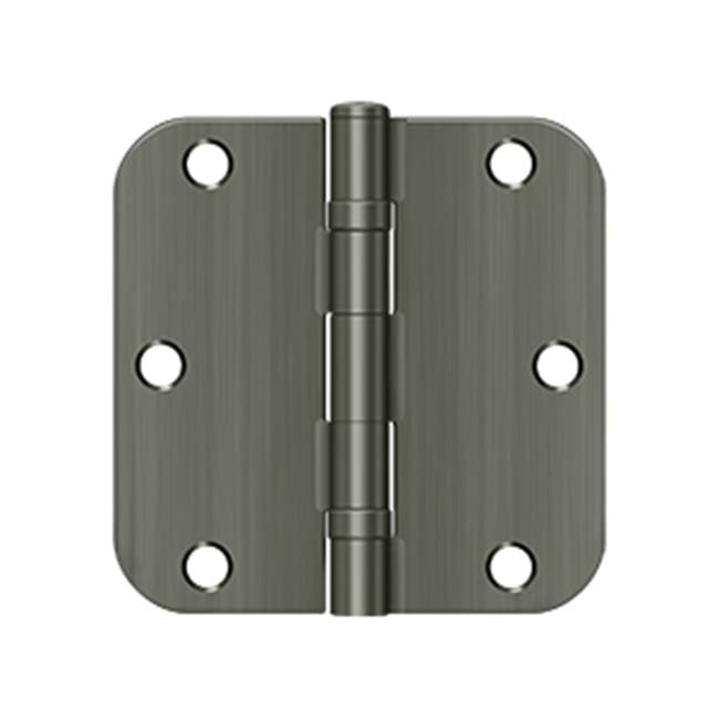 Deltana - 3-1/2'' x 3-1/2'' x 5/8'' Radius Hinge, Ball Bearing - Antique Nickel