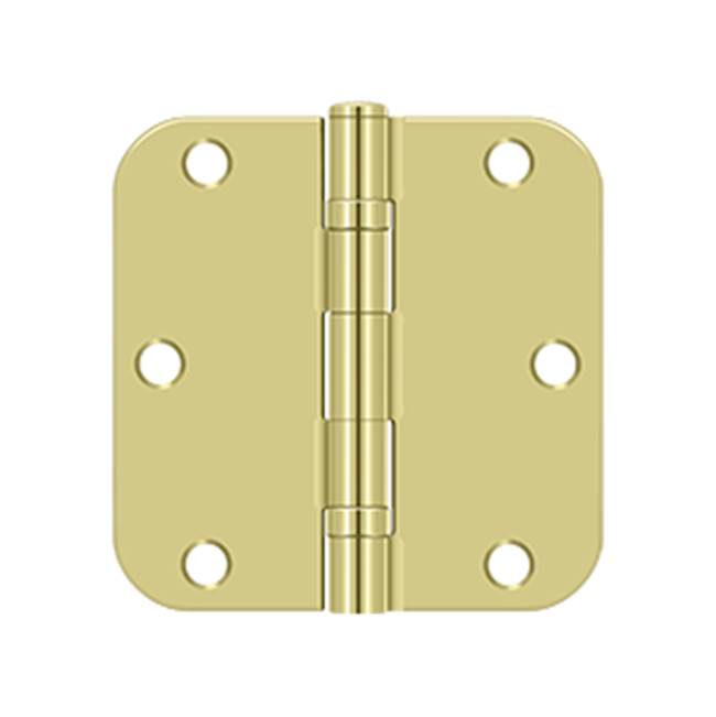 Deltana - 3-1/2'' x 3-1/2'' x 5/8'' Radius Hinge, Ball Bearing - Polished Brass