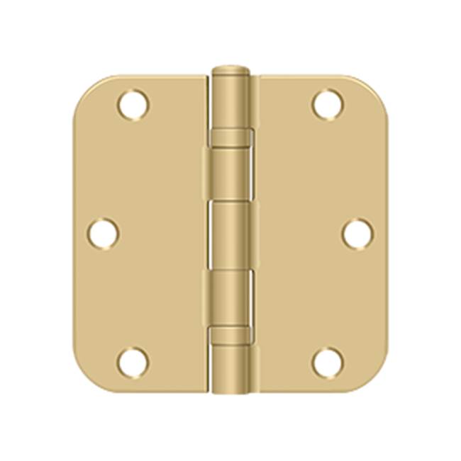 Deltana - 3-1/2'' x 3-1/2'' x 5/8'' Radius Hinge, Ball Bearing - Brushed Brass