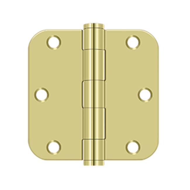 Deltana - 3-1/2'' x 3-1/2'' x 5/8'' Radius Hinge, HD - Polished Brass