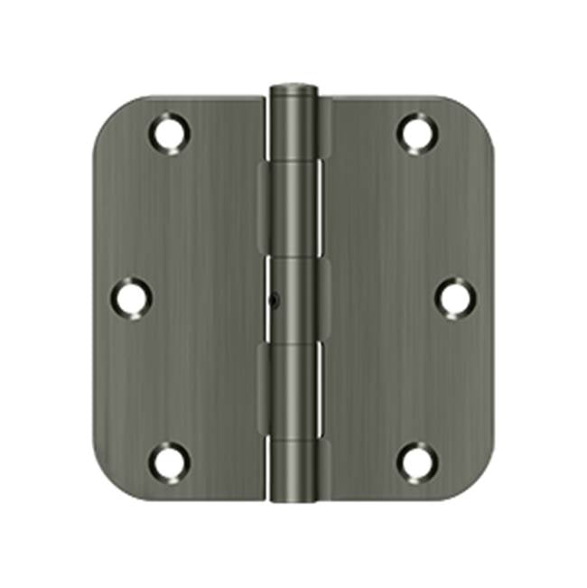Deltana - 3-1/2'' x 3-1/2'' x 5/8'' Radius Hinge, Residential Thickness - Antique Nickel