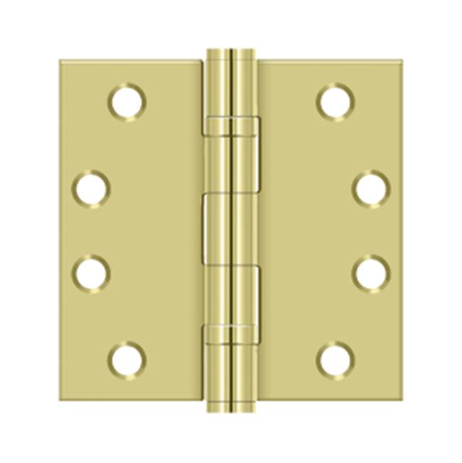 Deltana - 4'' x 4'' Square Hinge, HD, Ball Bearings - Polished Brass