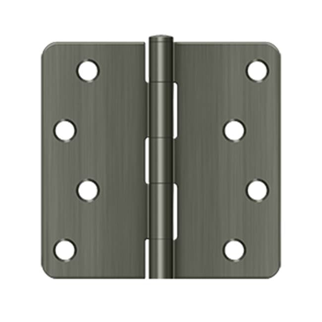 Deltana - 4'' x 4'' x 1/4'' Radius Hinge, Residential - Antique Nickel