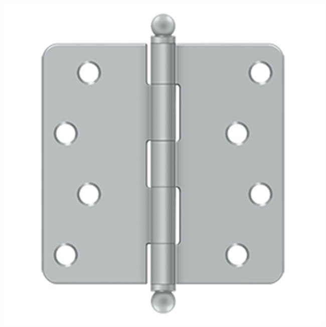Deltana - 4'' x 4'' x 1/4'' Radius Hinge, w/ Ball Tips - Brushed Chrome
