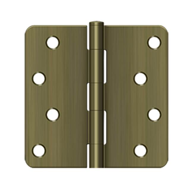 Deltana - 4'' x 4'' x 1/4'' Radius Hinge, Residential - Antique Brass