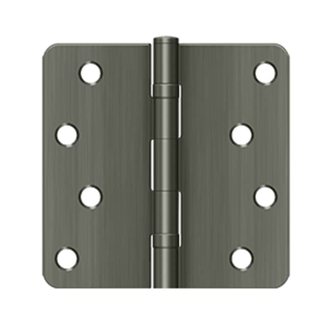 Deltana - 4'' x 4'' x 1/4'' Radius Hinge, Ball Bearings, Residential - Antique Nickel