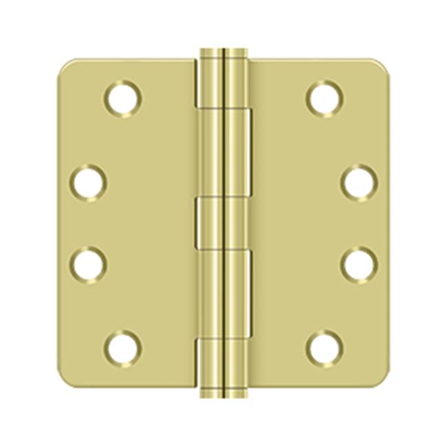 Deltana - 4'' x 4'' x 1/4'' Radius Hinge, HD - Polished Brass