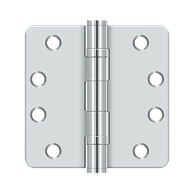 Deltana - 4'' x 4'' x 1/4'' Radius Hinge, HD, Ball Bearings - Polished Chrome