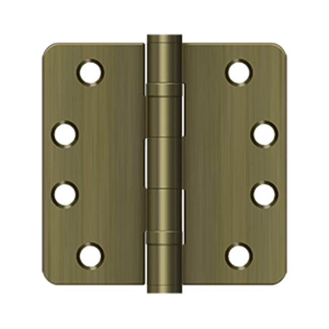 Deltana - 4'' x 4'' x 1/4'' Radius Hinge, HD, Ball Bearings - Antique Brass