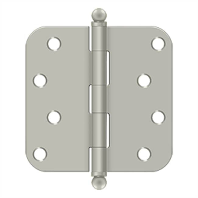 Deltana - 4'' x 4'' x 5/8'' Radius Hinge, w/ Ball Tips - Brushed Nickel