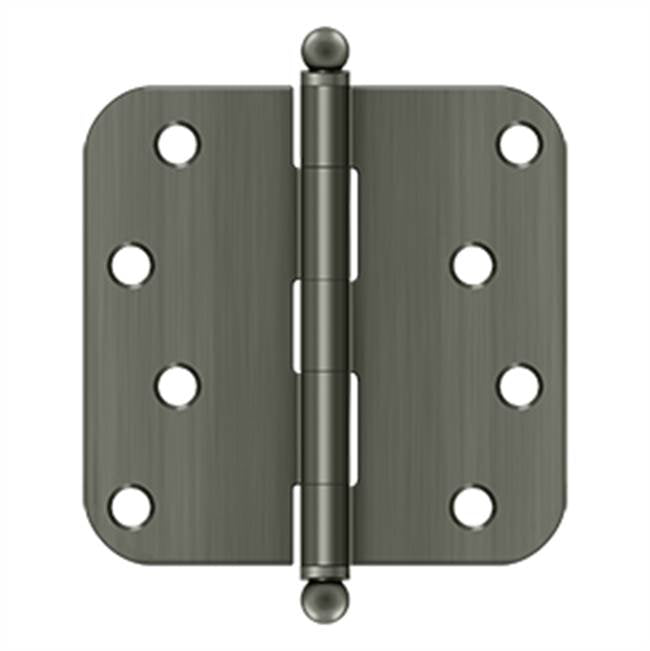 Deltana - 4'' x 4'' x 5/8'' Radius Hinge, w/ Ball Tips - Antique Nickel