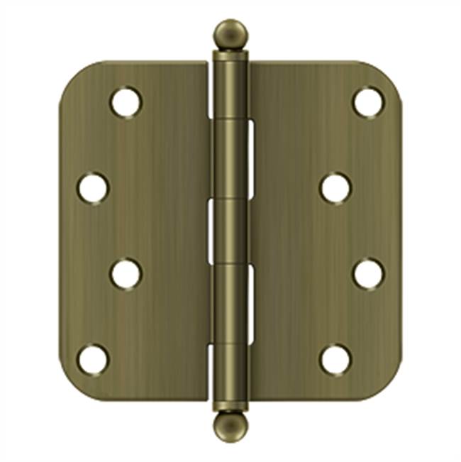 Deltana - 4'' x 4'' x 5/8'' Radius Hinge, w/ Ball Tips - Antique Brass