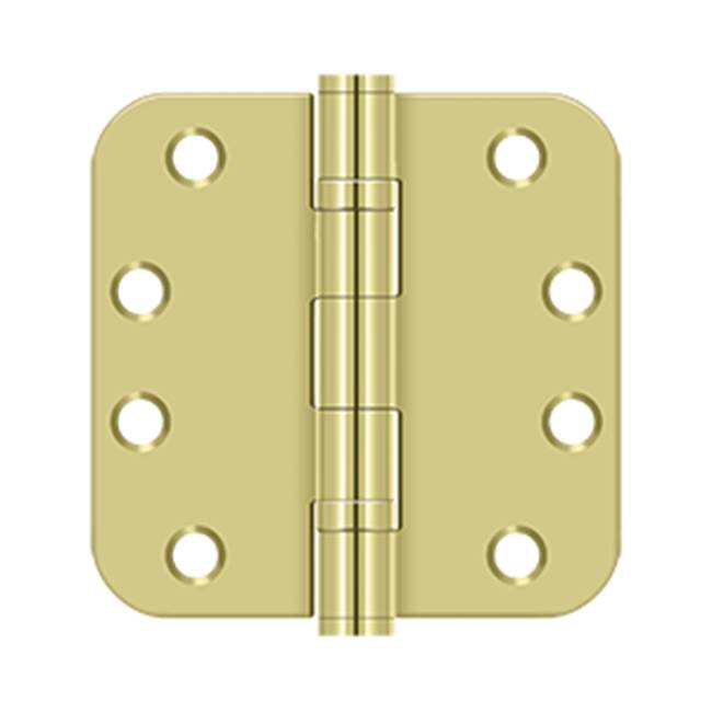 Deltana - 4''x 4''x 5/8'' Radius Hinge, HD, Ball Bearings - Polished Brass