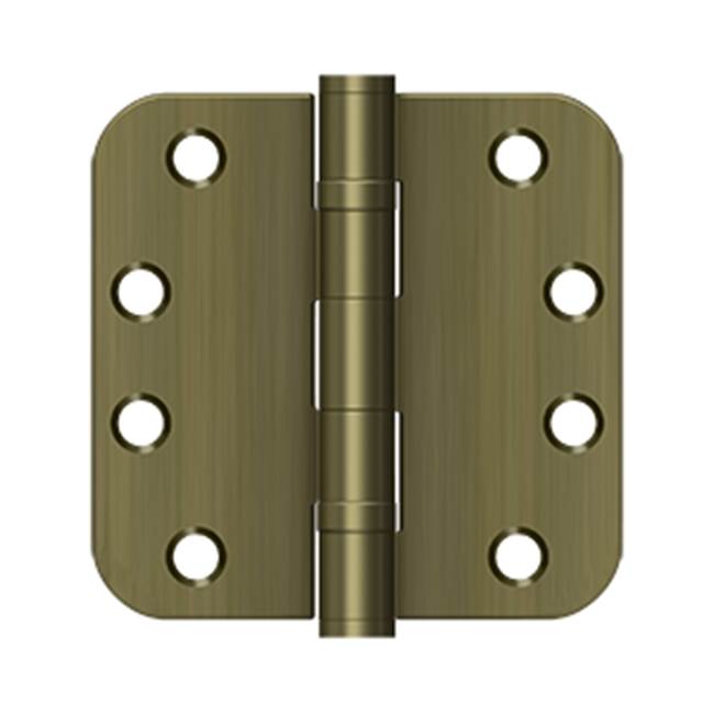 Deltana - 4''x 4''x 5/8'' Radius Hinge, HD, Ball Bearings - Antique Brass