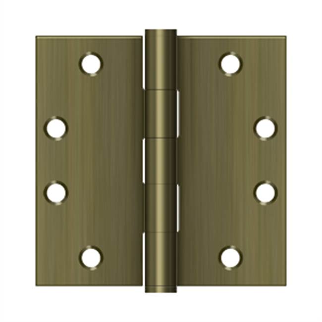 Deltana - 4-1/2'' x 4-1/2'' Square Hinges, HD - Antique Brass