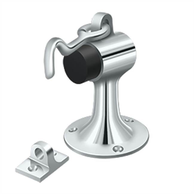 Deltana - Floor Mount Bumper w/ Holder, Solid Brass - Polished Chrome
