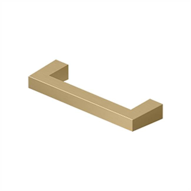 Deltana - Modern Square Bar Pull, 3-1/2'', HD, Solid Brass - Brushed Brass