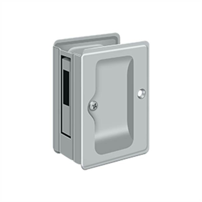 Deltana - HD Pocket Lock, Adjustable, 3-1/4'' x 2-1/4'' Sliding Door Receiver - Brushed Chrome