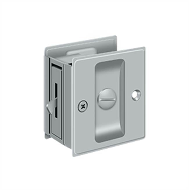 Deltana - Pocket Lock, 2-1/2'' x 2-3/4'' Privacy - Brushed Chrome