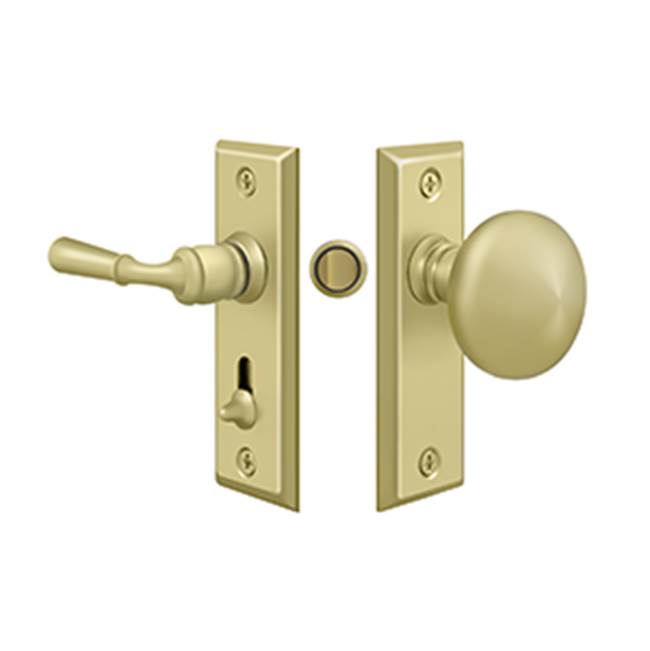 Deltana - Storm Door Latch, Rectangular, Tubular Lock - Polished Brass