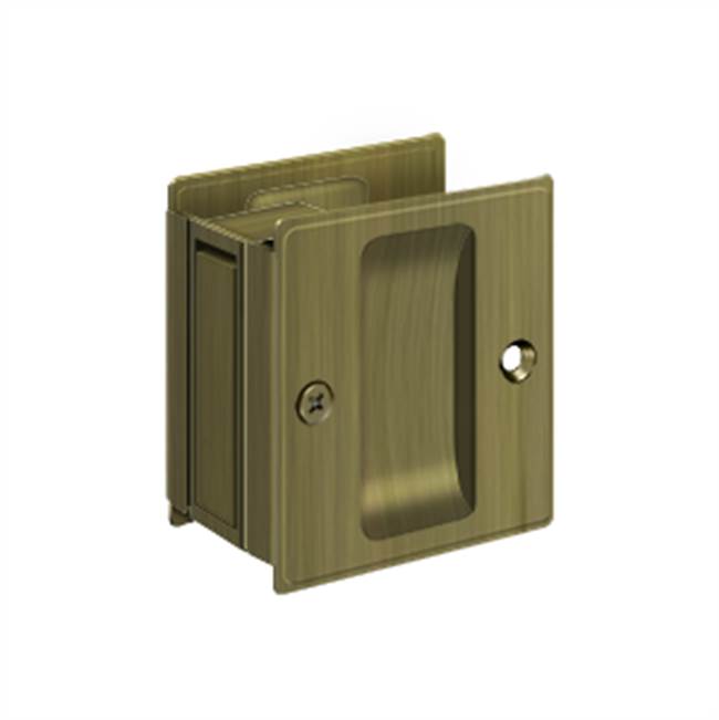 Deltana - Pocket Lock, 2-1/2'' x 2-3/4'' Passage - Antique Brass