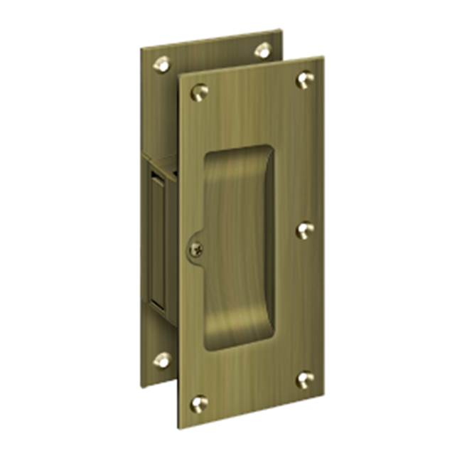 Deltana - Decorative pocket Lock 6'', Passage - Antique Brass