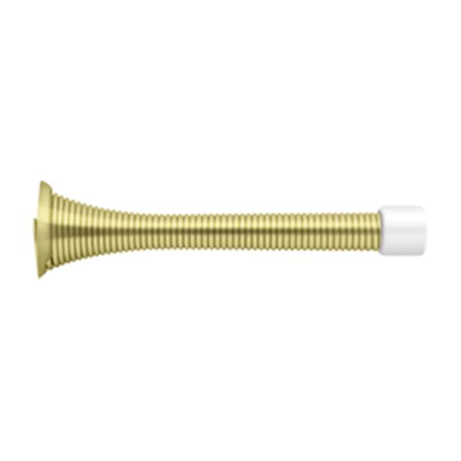 Deltana - 3-3/4'' Baseboard Door Bumper, HD, Steel - Polished Brass