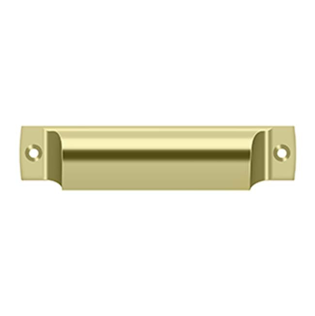 Deltana - Rectangular Shell Pull 4'' - Unlacquered Brass