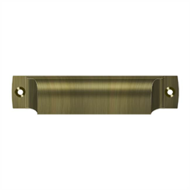 Deltana - Rectangular Shell Pull 4'' - Antique Brass